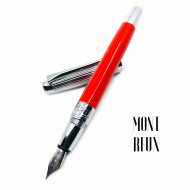 臺灣 MONTREUX 夢多 T7銀蓋雕花 鋼筆(艷紅桿) 臺灣 MONTREUX 夢多 T7銀蓋雕花 鋼筆(艷紅桿)
