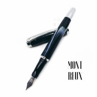臺灣 MONTREUX 夢多 十二角黑彩花紋 鋼筆(銀夾) 臺灣 MONTREUX 夢多 十二角黑彩花紋 鋼筆(銀夾)