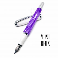 臺灣 MONTREUX 夢多 花草系列 鋼筆（Violet紫羅蘭）白蓋銀夾