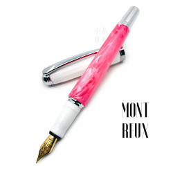 臺灣 MONTREUX 夢多 花草系列 鋼筆(Sakura櫻花)白蓋銀夾 臺灣 MONTREUX 夢多 花草系列 鋼筆(Sakura櫻花)白蓋銀夾