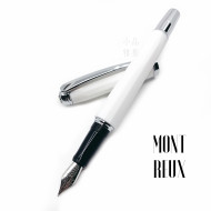 臺灣 MONTREUX 夢多 十二角素面 鋼筆(純白色銀夾) 臺灣 MONTREUX 夢多 十二角素面 鋼筆(純白色銀夾)