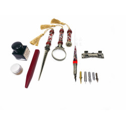 義大利 Bortoletti set26 沾水筆+筆擱+放大鏡+拆信刀+封印+封蠟+封蠟泥+墨水+筆尖組 義大利 Bortoletti set26 沾水筆+筆擱+放大鏡+拆信刀+封印+封蠟+封蠟泥+墨水+筆尖組