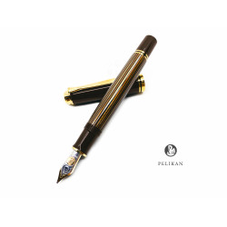 德國 Pelikan 百利金 18K金 M800 Brown Black 棕條金夾 鋼筆 德國 Pelikan 百利金 18K金 M800 Brown Black 棕條金夾 鋼筆