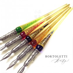 義大利 Bortoletti Set12 玻璃沾水筆＋筆尖＋墨水組（共有五色可選）