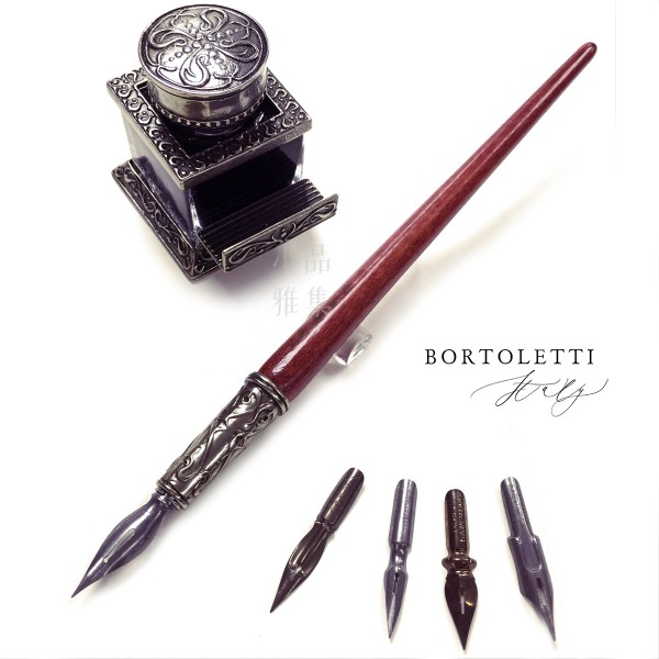 義大利 Bortoletti Set41 沾水筆+黑色墨水+五種筆尖 組合