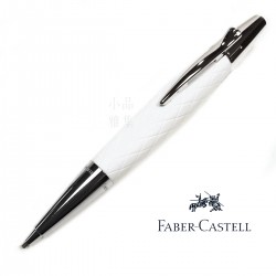德國 Faber-Castell 輝柏 E-Motion系列 天然樹脂 菱格雕紋 白色 旋轉1.4mm鉛筆（138556）