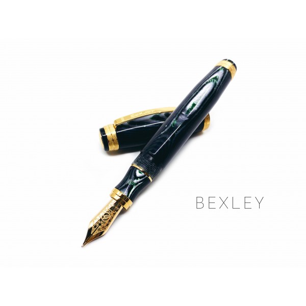 美國 Bexley Golden Age 黃金時代 限量150支 18K 鋼筆（Ｗaves 波浪）綠金