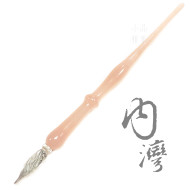 臺灣內灣 純手工 玻璃沾水筆（單色-乳粉紅）