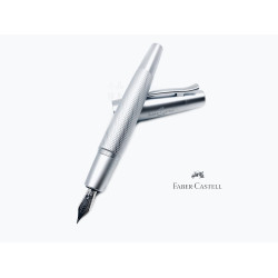 德國 Faber-Castell 輝柏 E-Motion系列 銀色雕紋 霧銀鋼筆 (148672) 德國 Faber-Castell 輝柏 E-Motion系列 銀色雕紋 霧銀鋼筆 (148672)