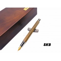 臺灣 SKB 文明鋼筆 六角綠檀木 鋼筆（鍍黑）