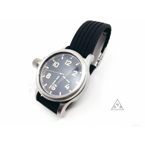 俄羅斯 ЗЧЗ 日拉鬥烏 藍寶石水晶玻璃 小型機械式 自動/手動上鍊 水鬼錶（不鏽鋼46mm）