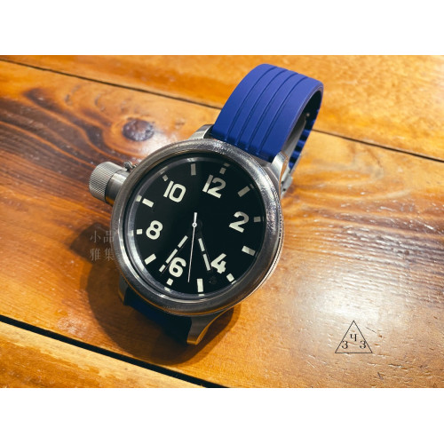 俄羅斯 ЗЧЗ 日拉鬥烏 藍寶石水晶玻璃 小型機械式 自動/手動上鍊 水鬼錶（鈦金53mm）