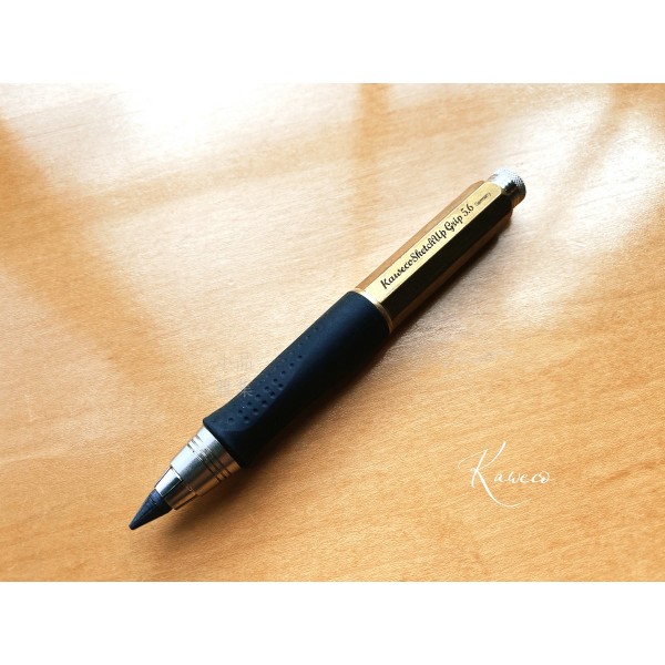 德國 Kaweco sketch up BRASS 握位橡膠 黃銅款 5.6mm 草圖速繪鉛筆（黃銅原色）