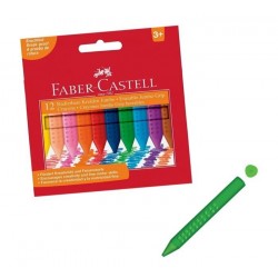 德國 Faber-Castell 輝柏 握得住 可擦拭大三角粗芯蠟筆 (12色)122540