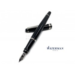 法國 Waterman Expert 新權威系列 18K金 鋼筆（黑亮漆銀夾）