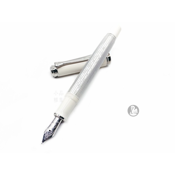 德國 Pelikan 百利金 M405 Souverän 透明白條 14K金 鋼筆