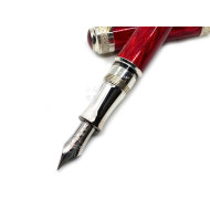 義大利 AURORA 100週年限量款 純銀 紅色 18K 鋼筆