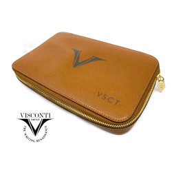 義大利 Visconti 真皮 12-PEN HOLDER 十二入裝筆盒 KL11(咖啡色) 義大利 Visconti 真皮 12-PEN HOLDER 十二入裝筆盒 KL11(咖啡色)