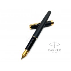 派克 Parker 新款Sonnet 卓爾系列 不鏽鋼尖款 鋼筆（霧黑金夾）