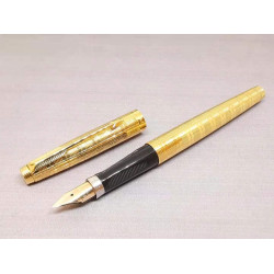 = 收藏家 = 派克 PARKER 75 鍍金格紋 14K金 鋼筆 = 收藏家 = 派克 PARKER 75 鍍金格紋 14K金 鋼筆