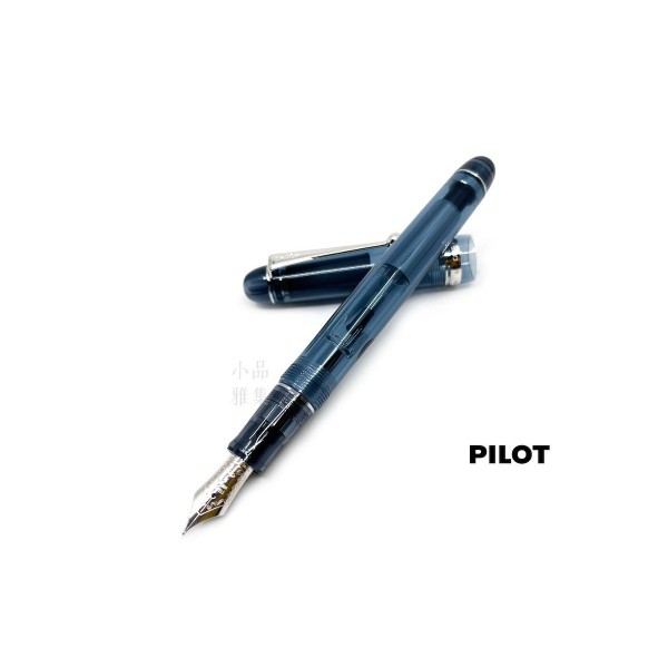 日本 PILOT 百樂 Custom 74 透明桿14K 鋼筆（深藍）