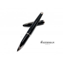 法國 Waterman 海洋系列 18K 鋼筆（黑桿銀夾）