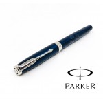 派克 Parker 新款Sonnet 卓爾系列 不鏽鋼尖款 鋼筆（霧藍白夾）