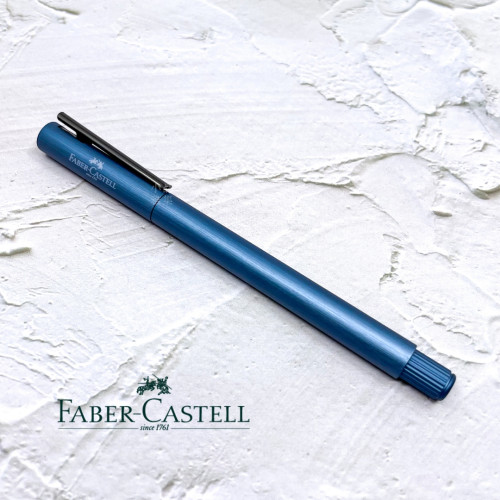 德國 Faber-Castell 輝柏 NEO 髮絲紋袖珍型 鋼珠筆 深藍(146166)