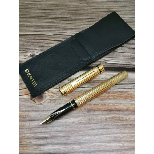 =庫存新筆= SHEAFFER 西華TARGA 1007 鍍金 格紋 14K USA製 鋼筆