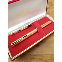 =中古美品= 白金牌 傳統鍍金麥紋 14K筆尖 