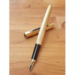 =中古美品= 白金牌 傳統鍍金麥紋 14K筆尖 