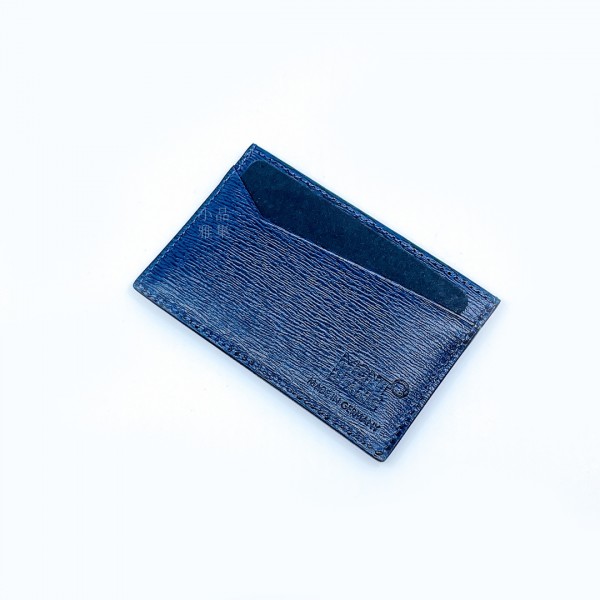 德國 Montblanc 萬寶龍 4810 Westside 真皮 水波紋 信用卡夾 藍色（118660） 