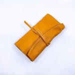日本 PILOT 百樂 3支裝 附加拉鍊收納袋 真皮 筆袋（淺棕）