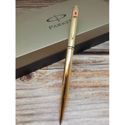 =庫存新筆= 派克早期 USA製 鍍金  仕雅原子筆   