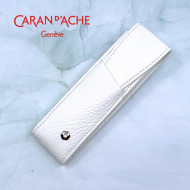 瑞士 卡達 CARAN D'ACHE LEMAN 利曼系列 小牛皮 兩支裝 筆套(白色) 瑞士 卡達 CARAN D'ACHE LEMAN 利曼系列 小牛皮 兩支裝 筆套(白色)