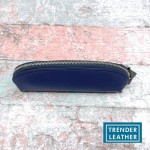 日本 PILOT 百樂 trender leather 真皮 拉鍊 筆袋（藍色）