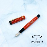 派克 Parker Duofold Centenial 世紀版大多福18K鋼筆 2021百年紀念限定款（緋紅金夾）