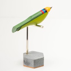 【木趣 | 啄墨2.0】實木版單筆 + 筆座 - 兼具擺飾與書寫的原木手工藝筆【五色鳥】