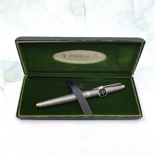 = 收藏家 = 派克 Parker 75 純銀格 鋼筆 14K XF尖