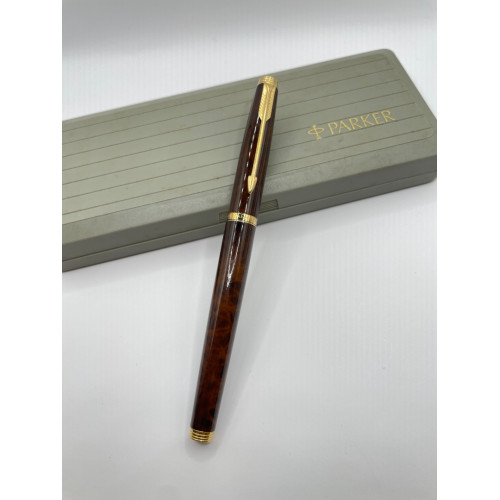 ☆ 中古美品 ☆ 派克 Parker 75 法國製 棕色漆 14K 尖 鋼筆  XF尖