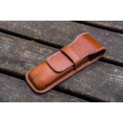 土耳其 Galen Leather 蓋倫皮革 2支入 上掀式 筆套(深棕色)  土耳其 Galen Leather 蓋倫皮革 2支入 上掀式 筆套(深棕色)