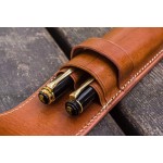 土耳其 Galen Leather 蓋倫皮革 2支入 上掀式 筆套（深棕色） 