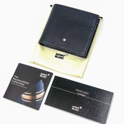 特價優惠 德國 MONTBLANC 雙層 4卡 零錢袋  牛皮紋 皮夾 全黑  ( 111125 ) 特價優惠 德國 MONTBLANC 雙層 4卡 零錢袋  牛皮紋 皮夾 全黑  ( 111125 )