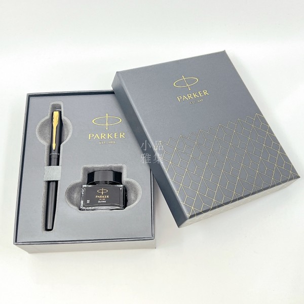 派克Parker Vector 新威雅系列 黑桿金夾 鋼筆（墨水禮盒組）