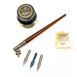 義大利 Bortoletti Set17 雕花握位斜桿沾水筆+黑色墨水+二種筆尖 組合 義大利 Bortoletti Set17 雕花握位斜桿沾水筆+黑色墨水+二種筆尖 組合