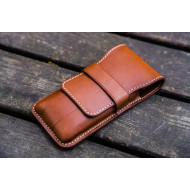 土耳其 Galen Leather 蓋倫皮革 3支入 上掀式 筆套(深棕色)  土耳其 Galen Leather 蓋倫皮革 3支入 上掀式 筆套(深棕色)