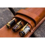 土耳其 Galen Leather 蓋倫皮革 3支入 上掀式 筆套（深棕色） 