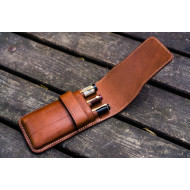 土耳其 Galen Leather 蓋倫皮革 3支入 上掀式 筆套(深棕色)  土耳其 Galen Leather 蓋倫皮革 3支入 上掀式 筆套(深棕色)