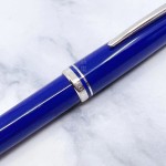  德國 Montblanc 萬寶龍 領航系列 白K金 鋼珠筆（藍色）