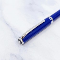 德國 Montblanc 萬寶龍 領航系列 白K金 原子筆（藍色）
